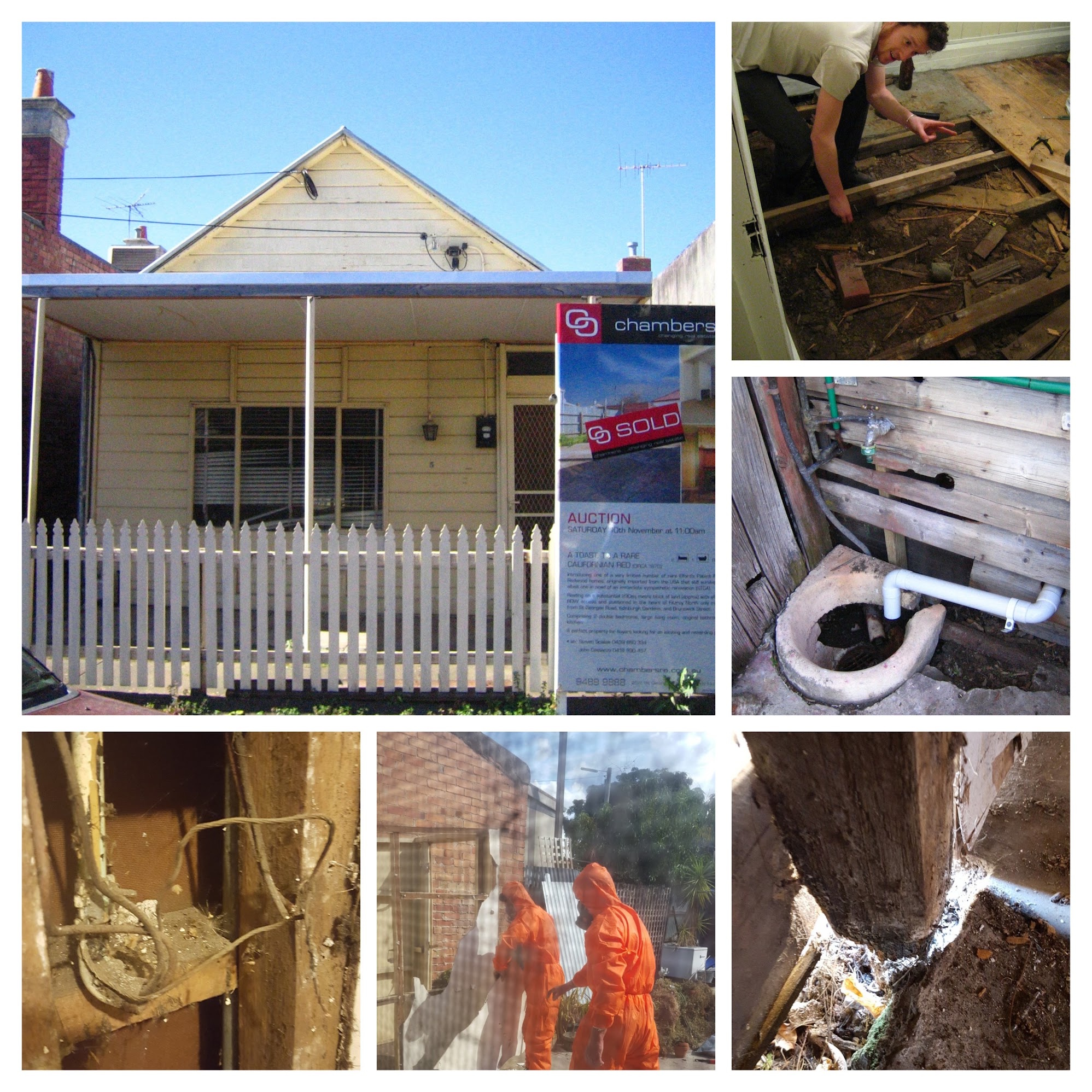 House condition at purchase showing severe deterioration